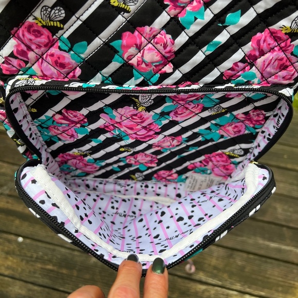 Betsey Johnson Quilted Roses Bees Backpack - Picture 2 of 11